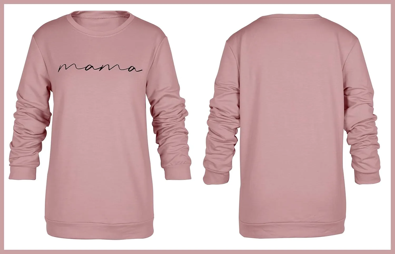ASTANFY Womens Crewneck Sweatshirt Mama Letter Print Long Sleeve Loose Fashion Pullover Top