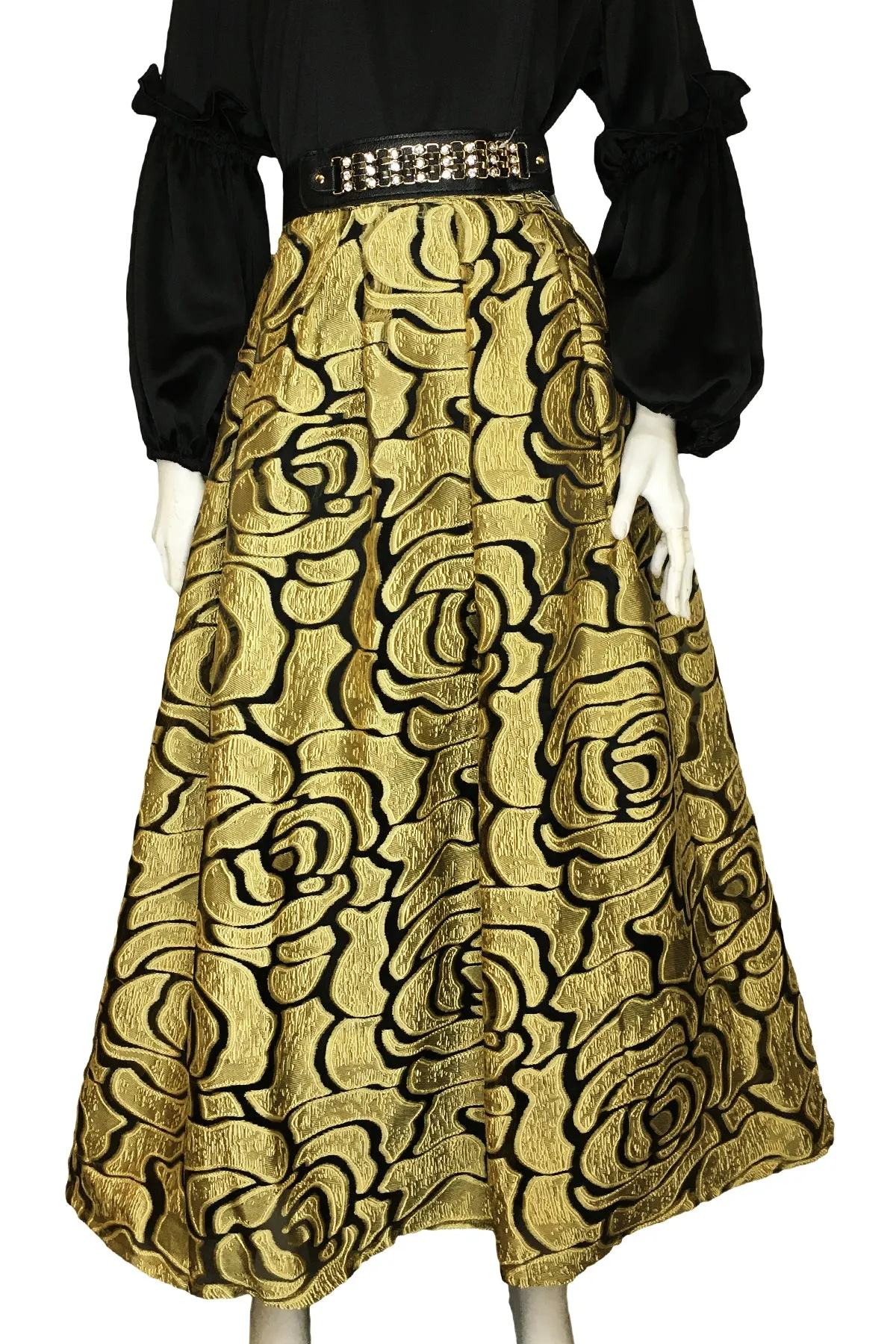 C202065 SKIRT (BLK, GOLD, BLUE) (LTD SIZES)