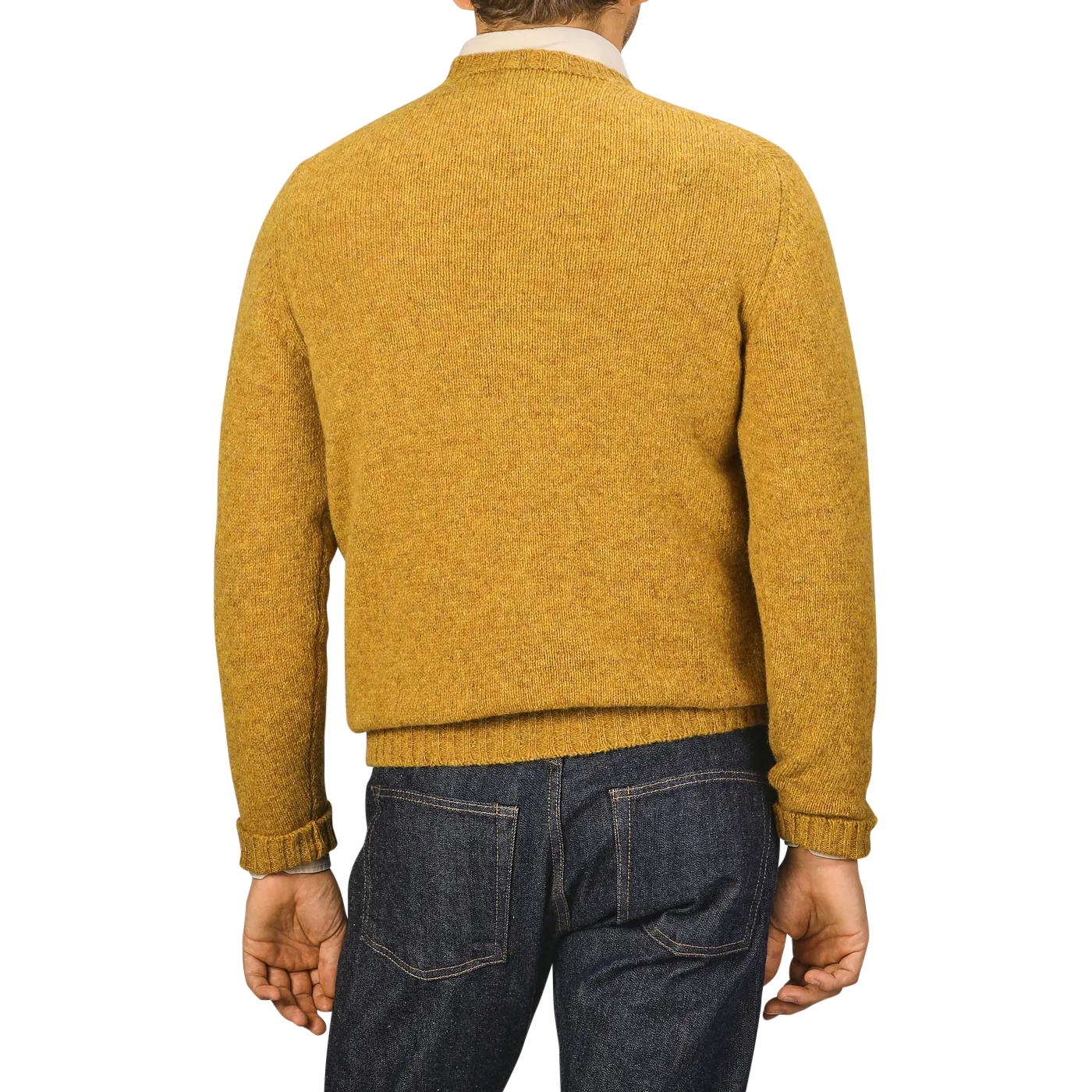 Cumin Brushed Shetland Lambswool Crew Neck