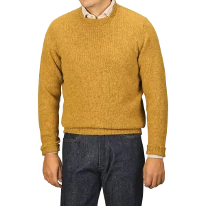 Cumin Brushed Shetland Lambswool Crew Neck