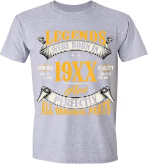 Customized Birthday T-Shirt for Men, Legends were Born in 19XX Custom Year Designs, Personalized T Shirt for Men & Women