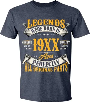 Customized Birthday T-Shirt for Men, Legends were Born in 19XX Custom Year Designs, Personalized T Shirt for Men & Women