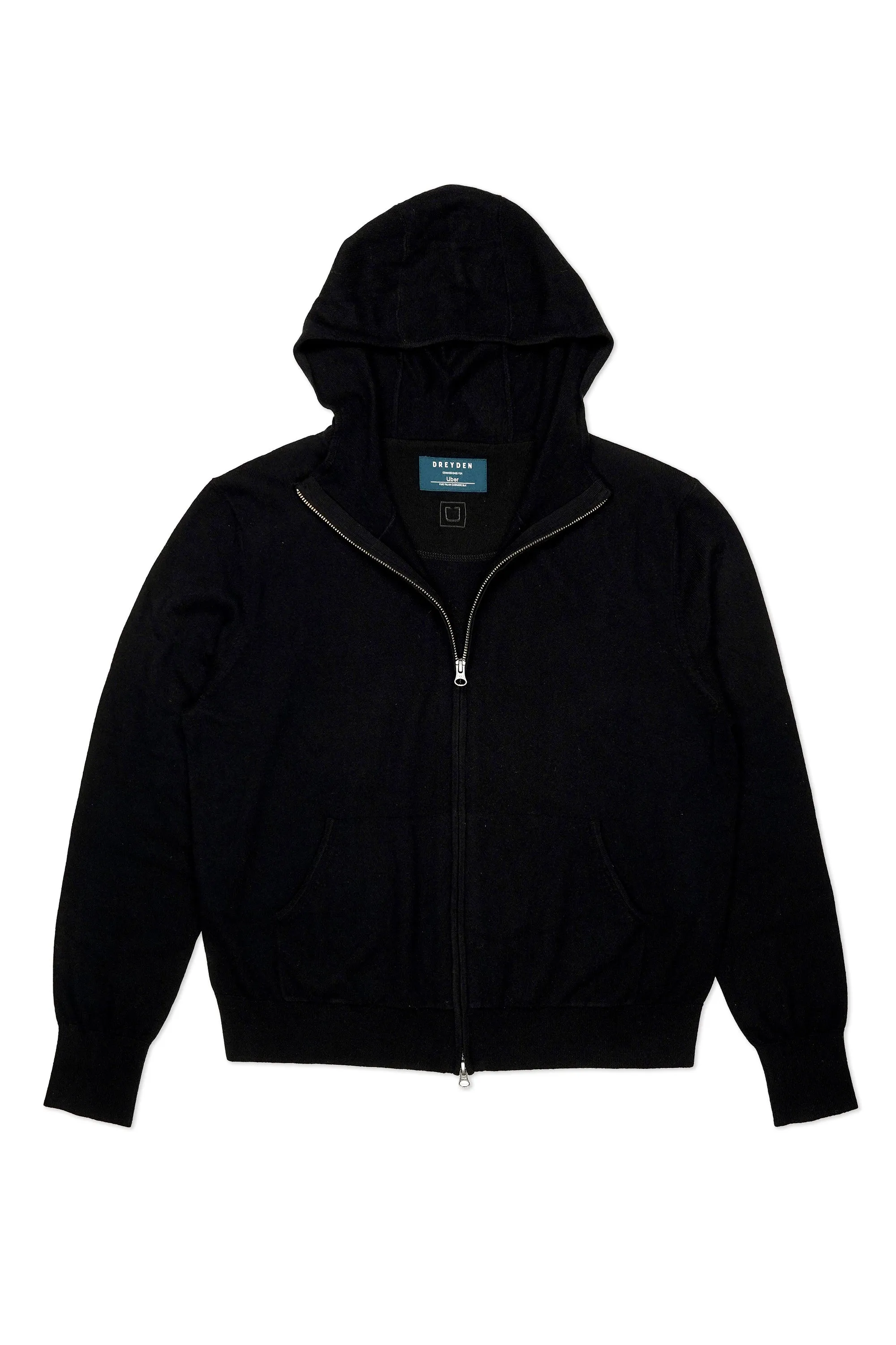 Dreyden Black Cashmere Silk Zip Hoodie