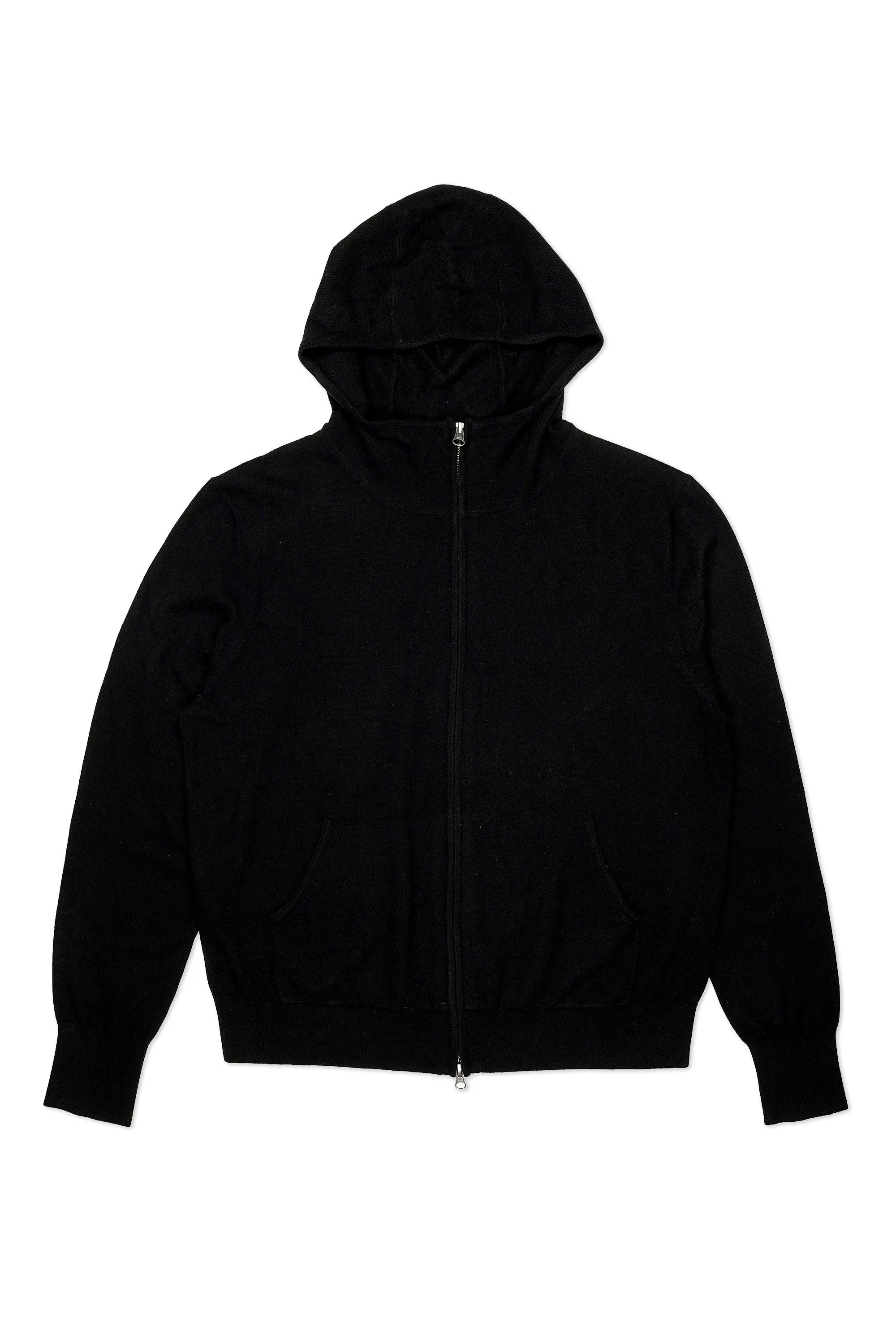 Dreyden Black Cashmere Silk Zip Hoodie