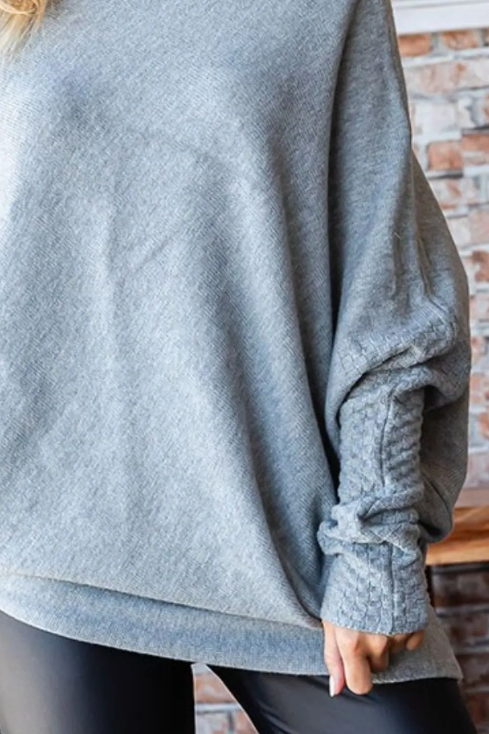 Full Size Dolman Sleeve Sweater
