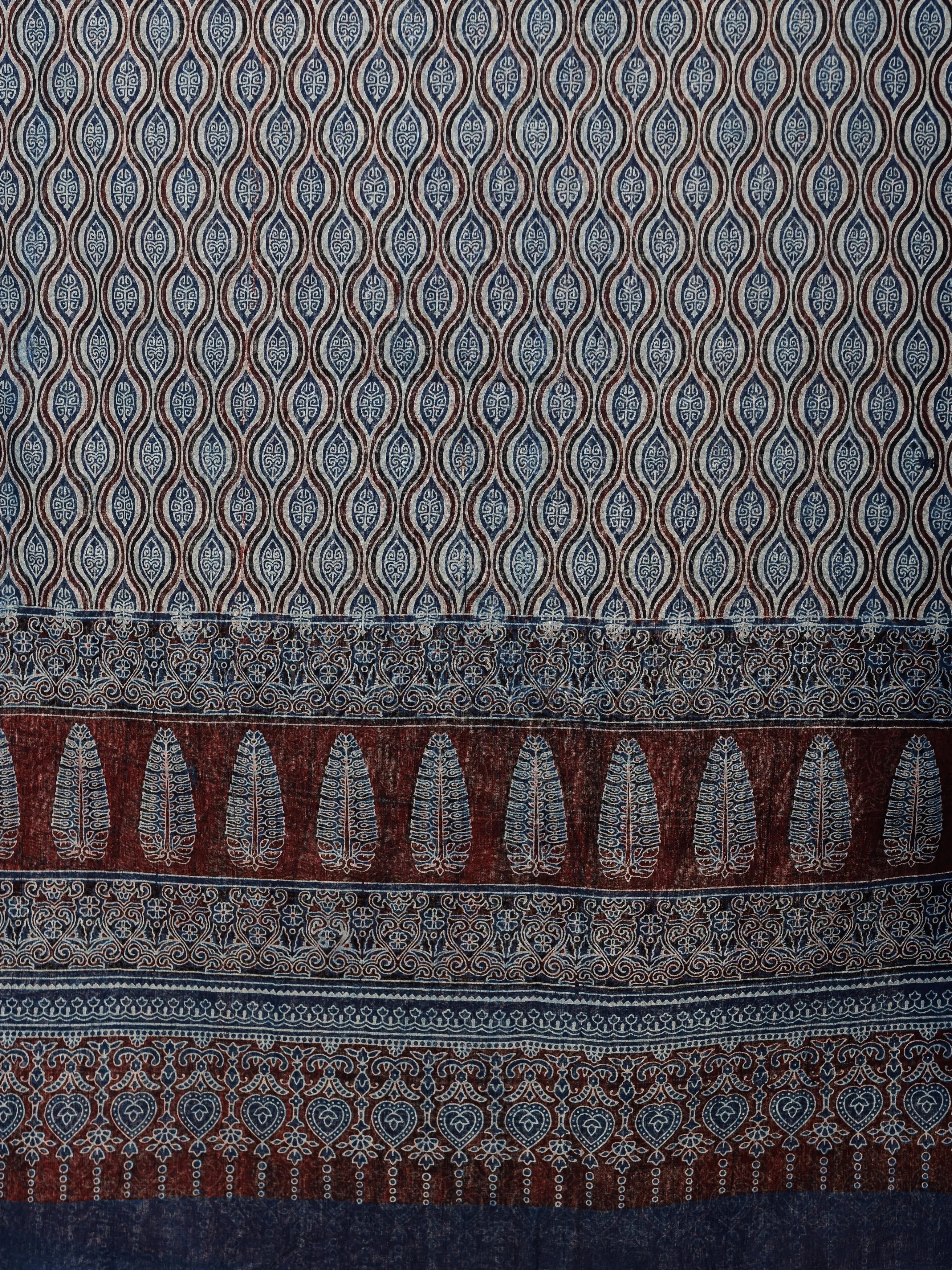 Hand Block Printed Cotton Fabric Per Meter - F001F2747