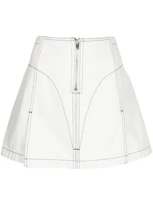 Ice A-Line Denim Zipped Skirt