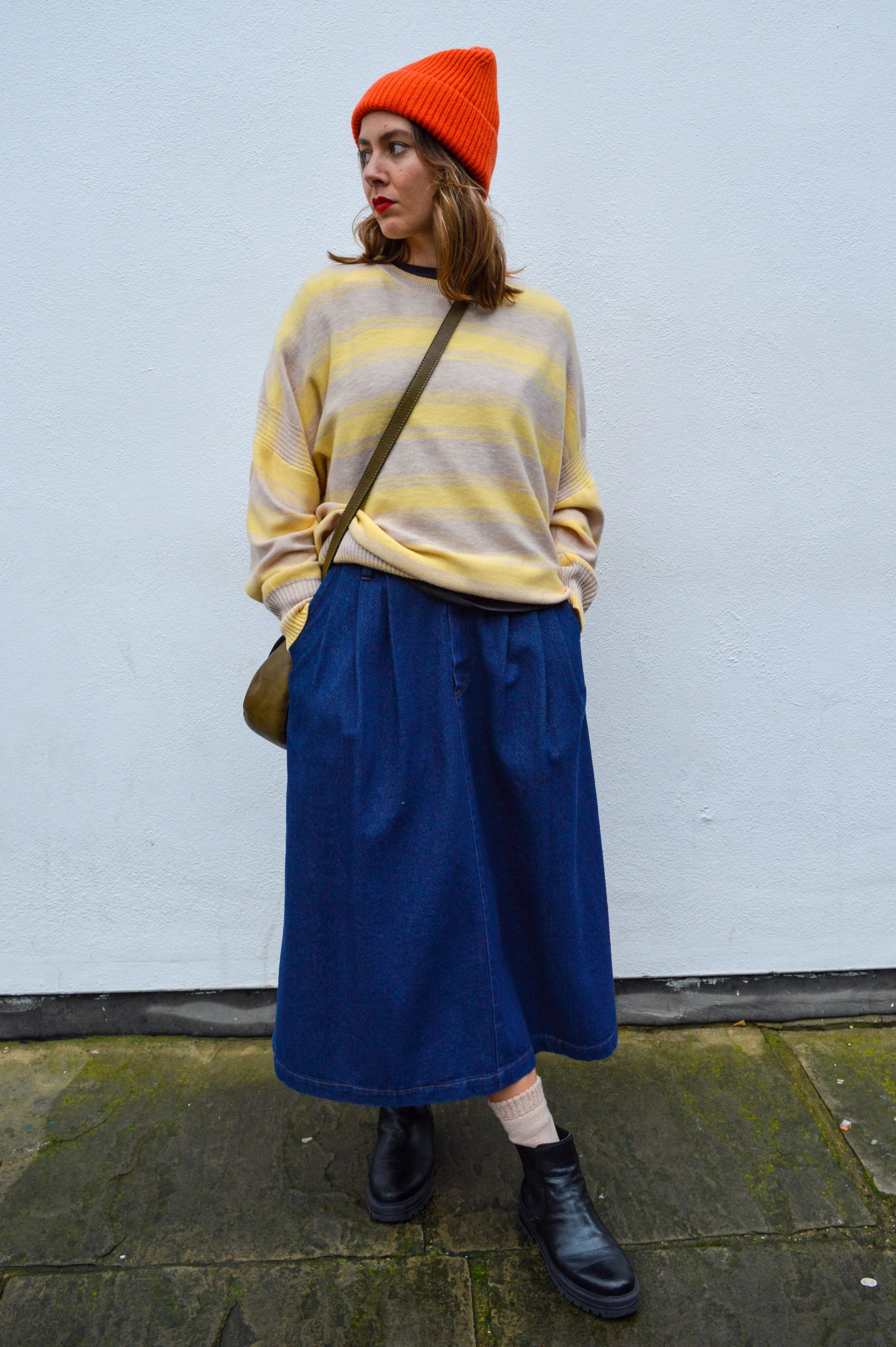 Le Bon Shoppe Long Farm Girl Raw Denim Maxi Skirt - Classic Womens High-Waisted Style