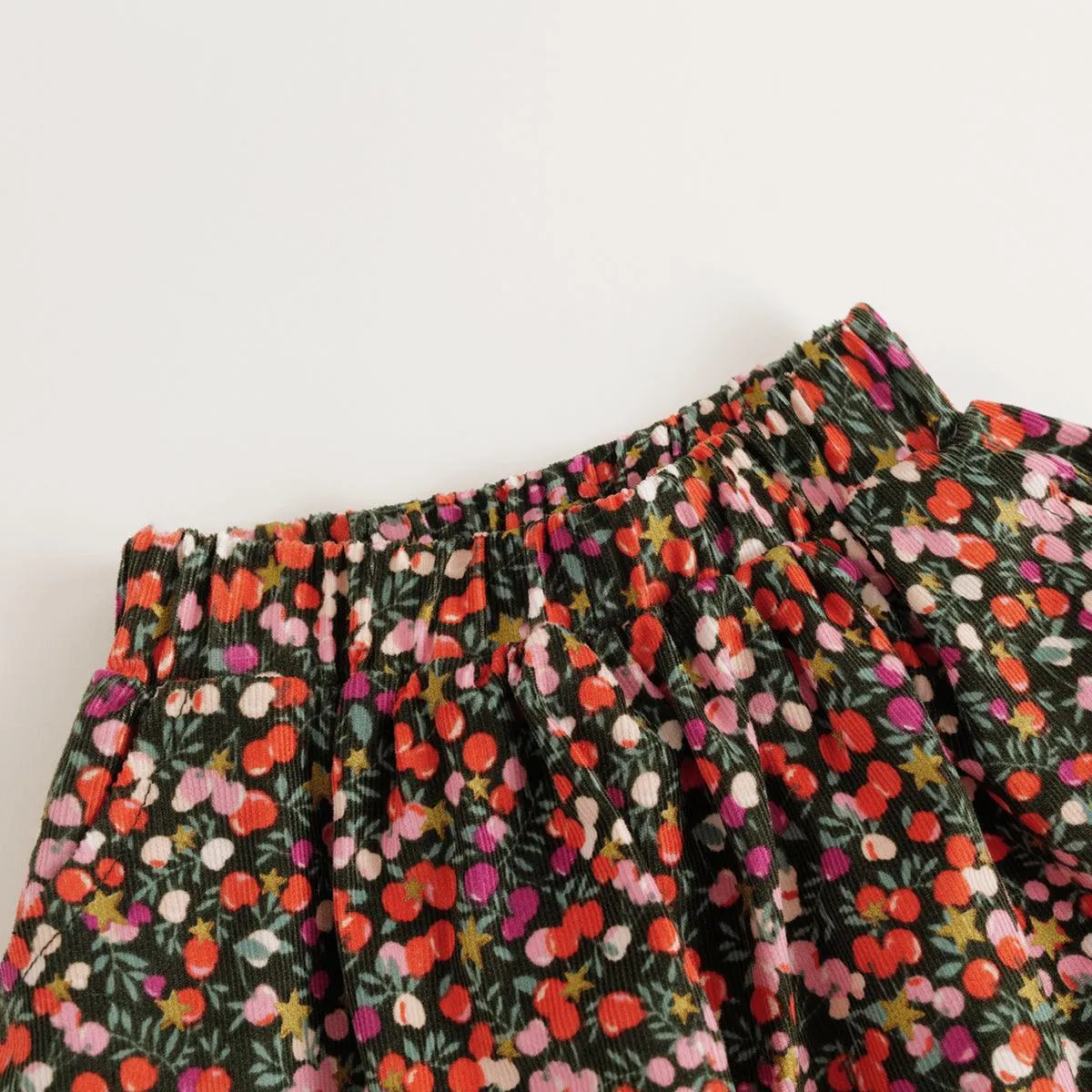 MARC & JANIE Girls Floral A-line Corduroy Skirt 231561