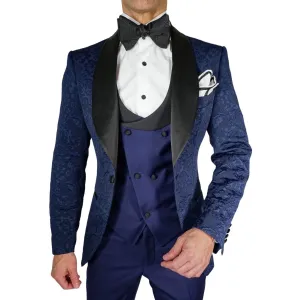 Navy Blue & Black Fiore Dinner Jacket