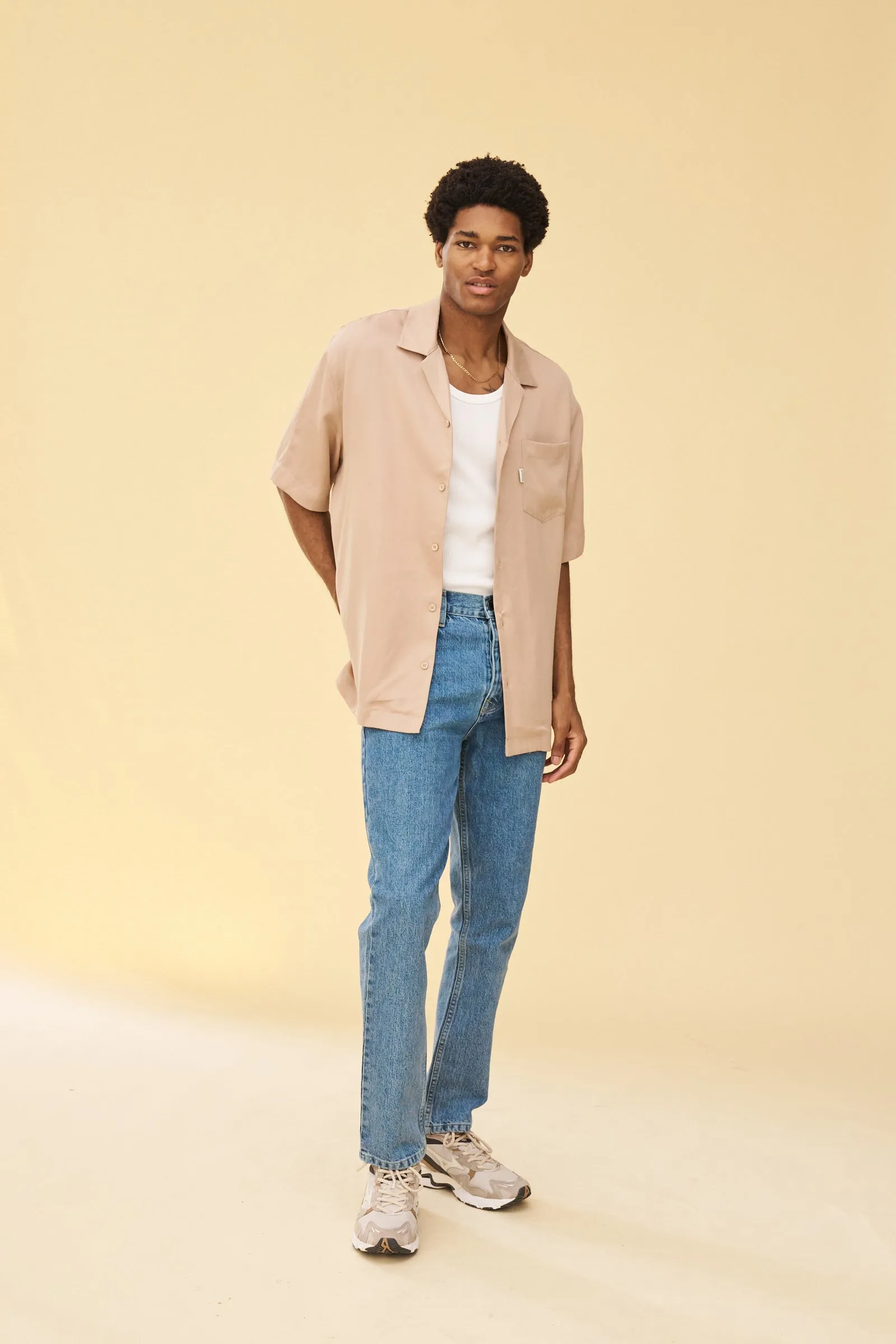 NUDE TENCEL CUBAN SS SHIRT