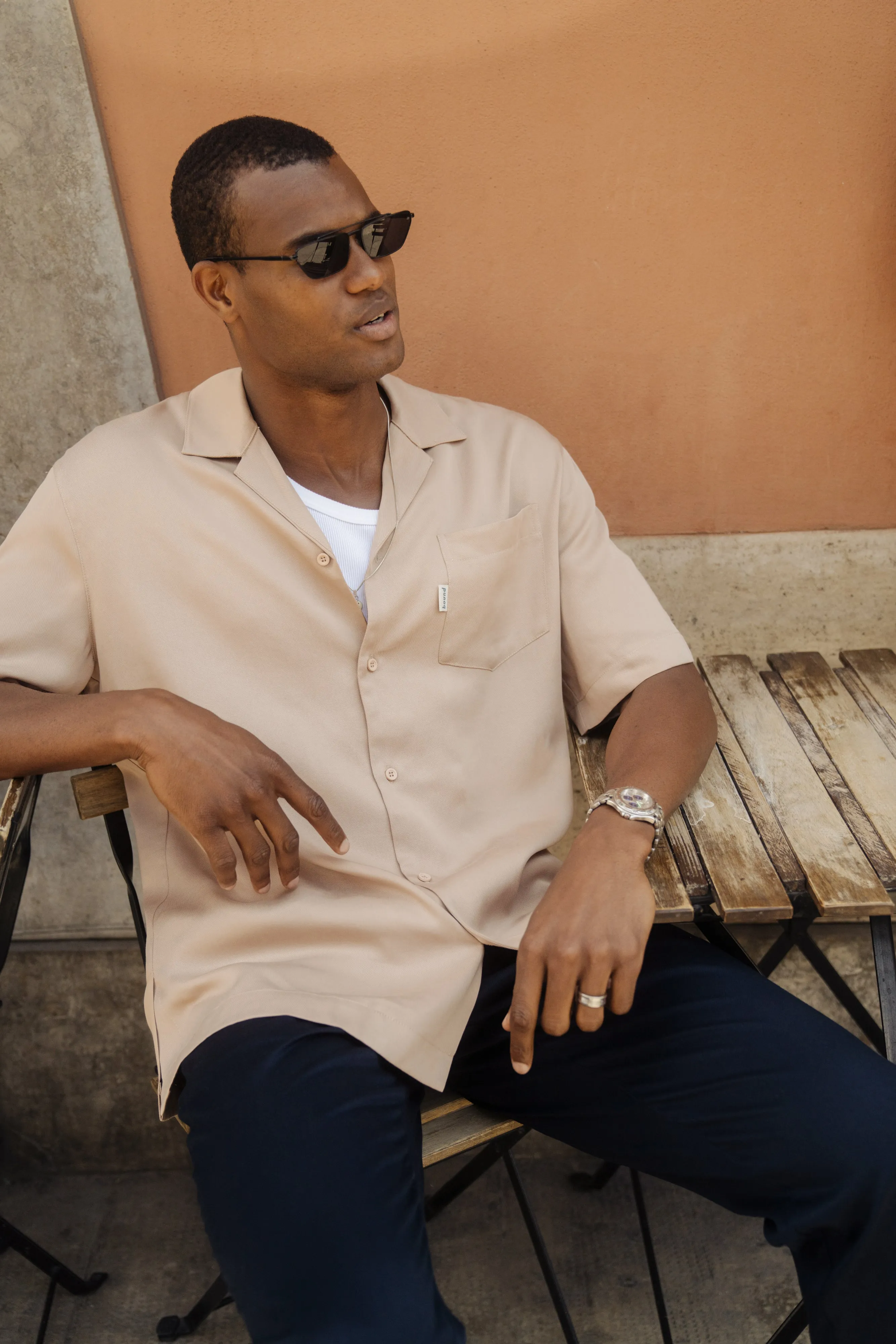 NUDE TENCEL CUBAN SS SHIRT