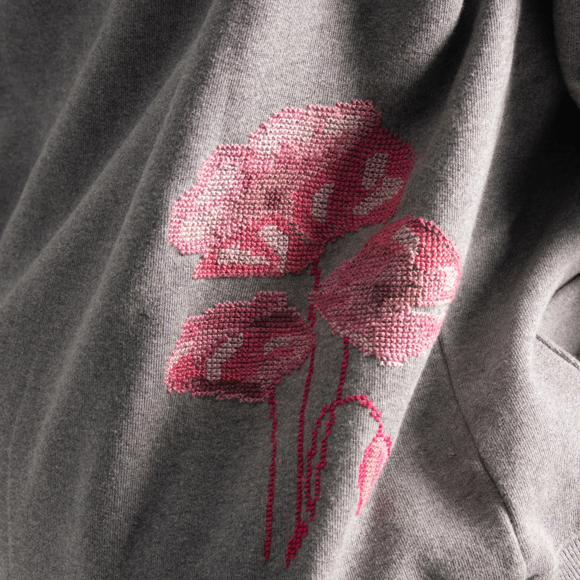 ORGANIC COTTON HOODIE GRAY POPPY