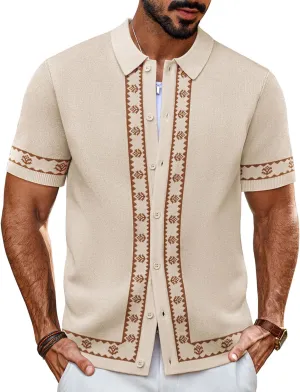 PJ PAUL JONES Men's Polo Shirts 70s Vintage Shirts Contrast Knitted Polo Shirts