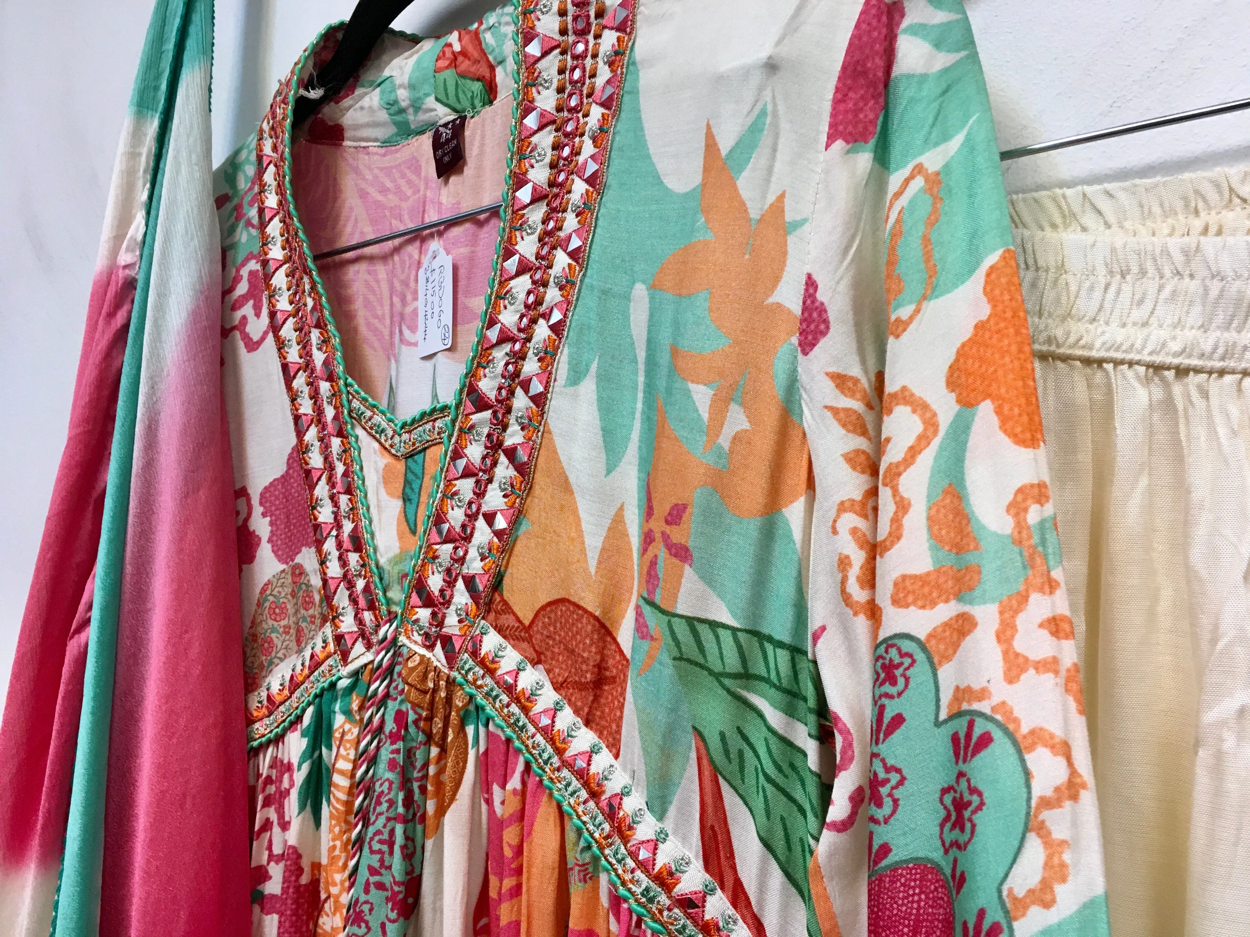 RBD060- Pure muslin empire cut suit with dupatta