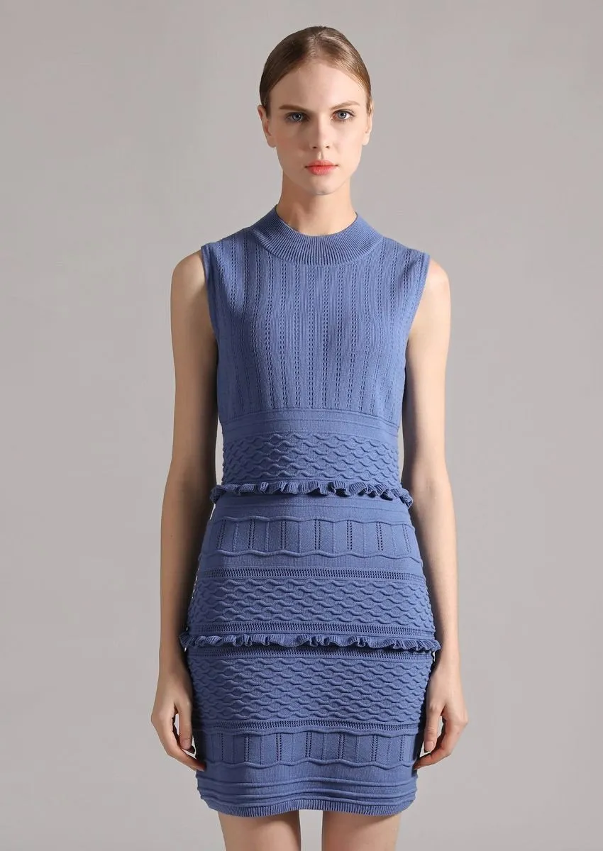 Rounded Neck Knitted Dress