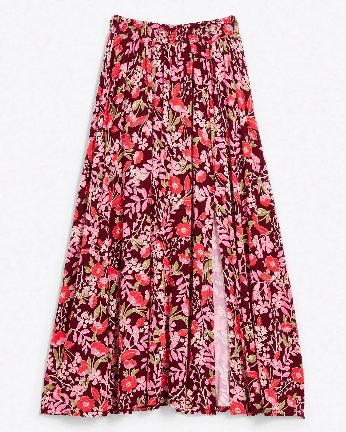Side Slit Skirt in Flowering Vine