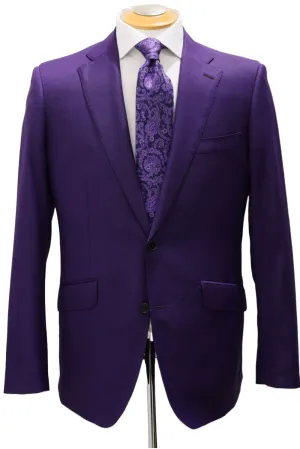 SOLID PURPLE WOOL BLENDED SUIT_