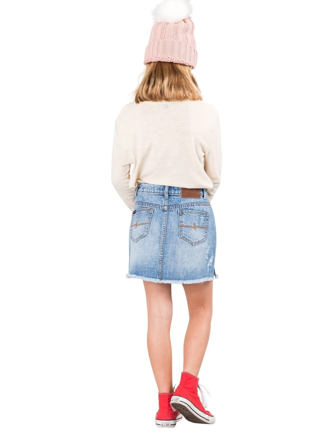 Tomorrow Denim Skirt Girls - Thread Blue