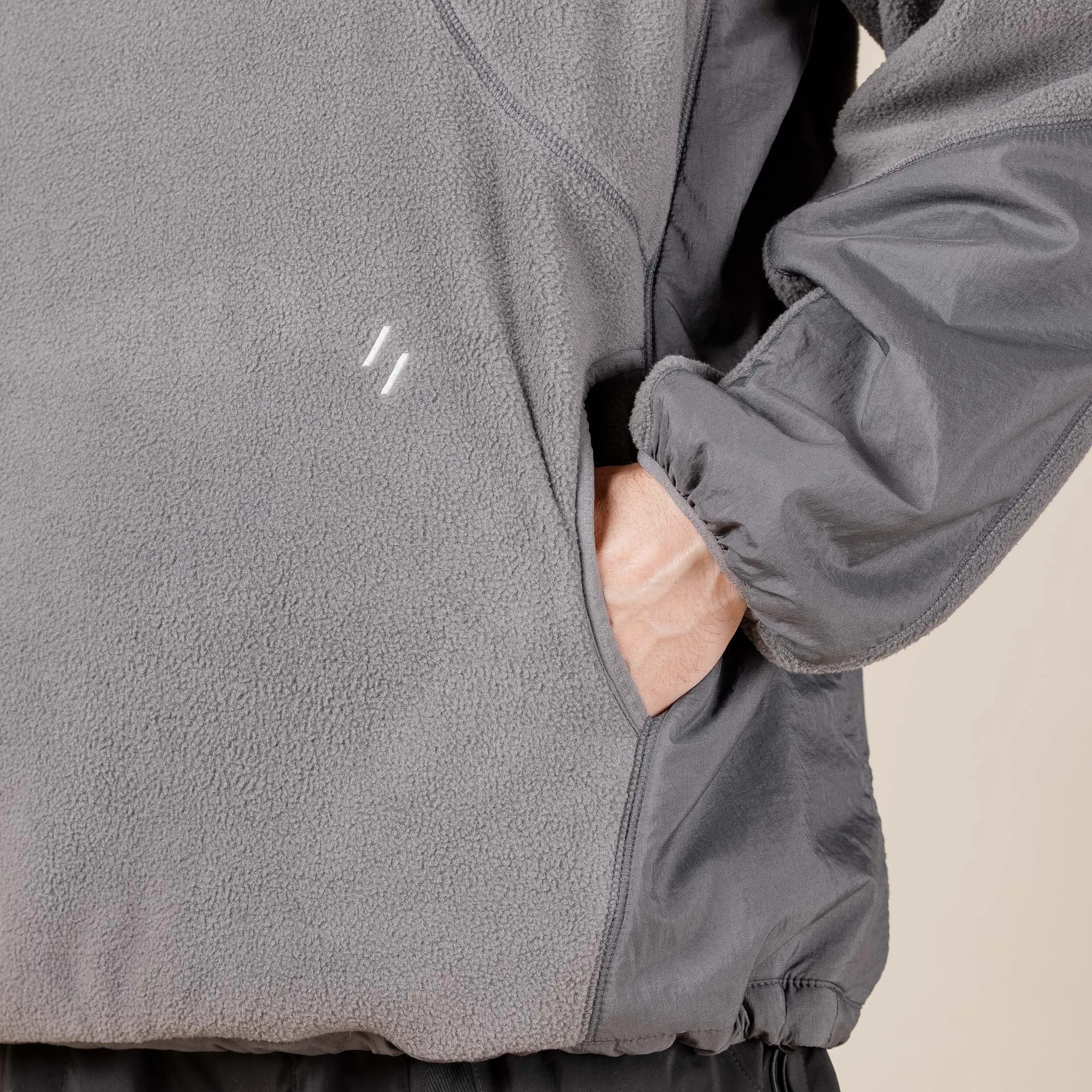 Welter Experiment - WOL037 Explore Fleece Pullover Hoodie - Charcoal Grey