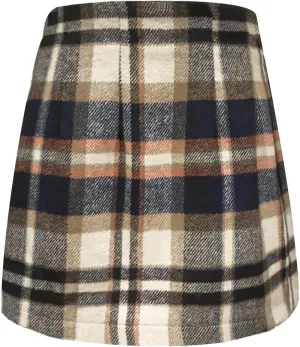 Women's Plaid Mini Skirt Pencil Above Knee Length High Elastic Waist Bodycon Zipper Vintage Short Skirts for Women